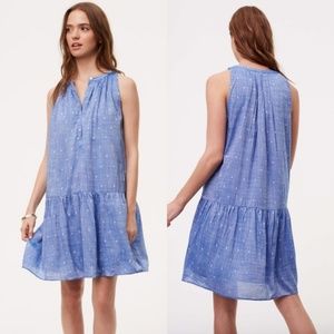 Dot Chambray Drop Waist Dress